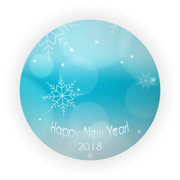 Light Blue Abstract Christmas Background White Snowflakes Circle Decoration New — Stock Vector