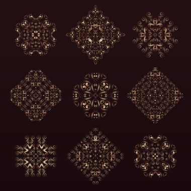 Süs vektör kümesi, sanat tasarım şablonu