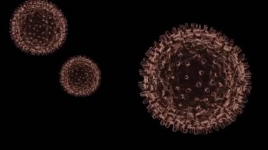 Tıp fakülteleri ve üniversiteler için 3D virüs illüstrasyonu. Virüs yapısını açıklayan hologramlar