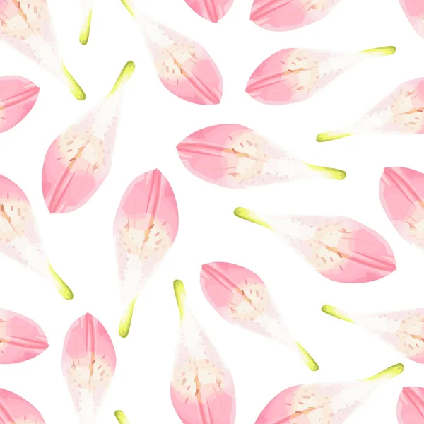 Nahtloses Blumenmuster mit rosa Blütenblatt — Stockvektor