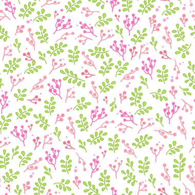 Soyut dalları ile çiçek seamless modeli