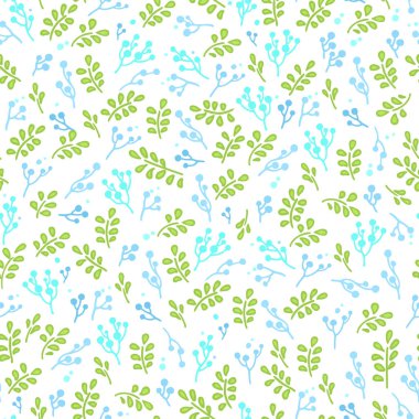 Soyut dalları ile çiçek seamless modeli