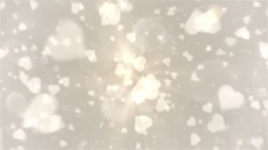 Sevgililer günü arka plan, uçan Kalpler ve parçacıklar Tüneli'nde. Loopable.