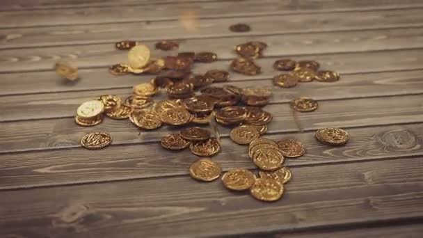 Volare monete d'oro . — Video Stock