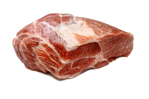 Thick neck of pork on white background. — Stock Photo, Image