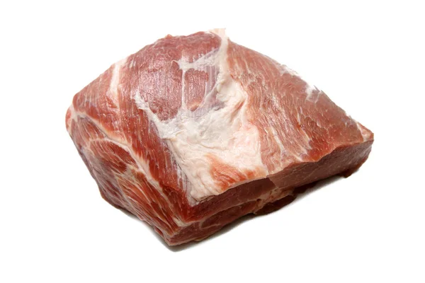 Domuz eti beyaz zemin üzerine kalın boyun.