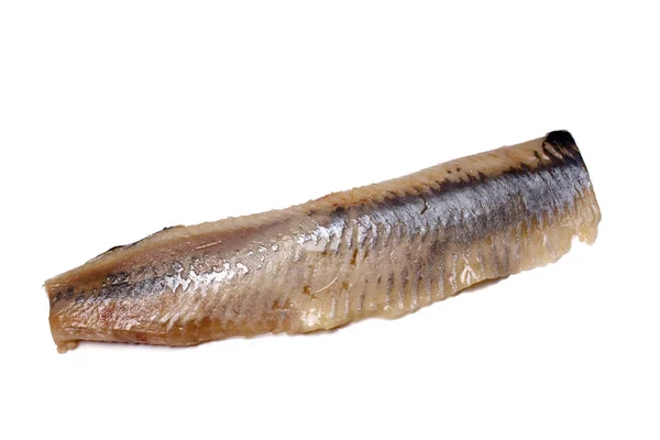 Fillet, back of the herring lies on a white background. Not isol — Stock Photo, Image