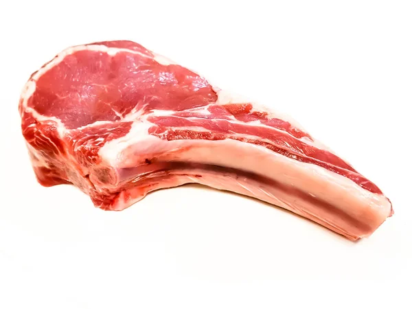 Rib eye on the bone or cowboy steak of beef or veal on a white b — Stock Photo, Image