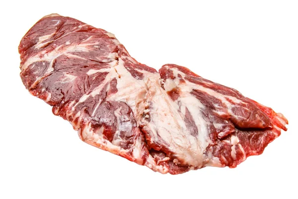 "Spider steak"nebo"bifteck araignée"mramorovaného hovězího masa na bílé b — Stock fotografie