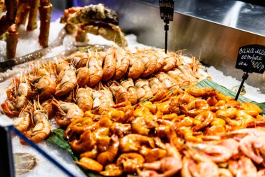 Penceredeki buzda farklı karides yalan.