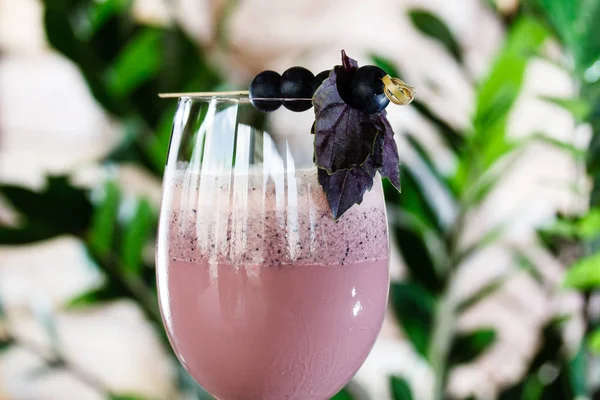 Milkshake con ribes nero . — Foto Stock