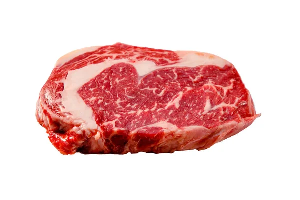 A borda steak márvánnyal táplált marhahús fekszik egy fehér backgr — Stock Fotó