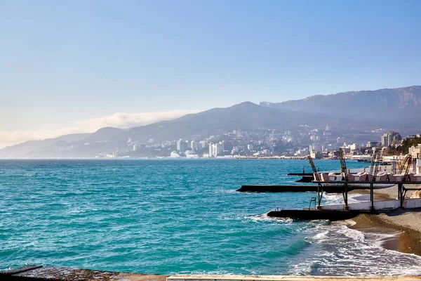 Yalta Crimea December 2019 산에서 바라본 도시의 — 스톡 사진