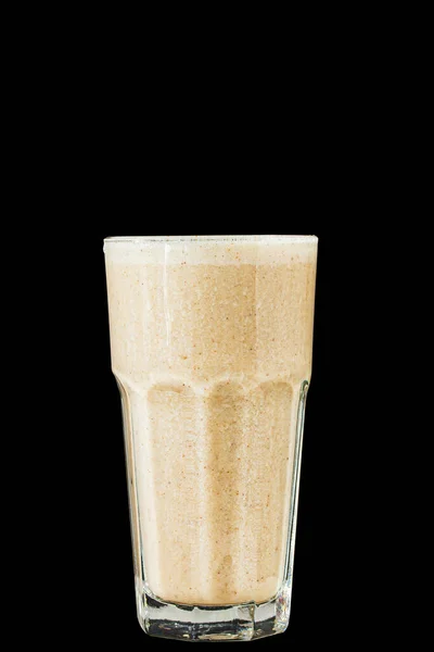 Brown Smoothie Atau Koktail Dengan Kopi Dan Yogurt Dalam Gelas — Stok Foto