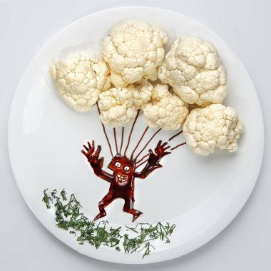 Karnabahar ile komik paraşütçü