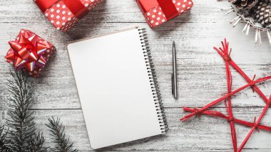 Kış kompozisyon, Noel ve yeni yıl tatilleri, modern tatil ve mesaj.