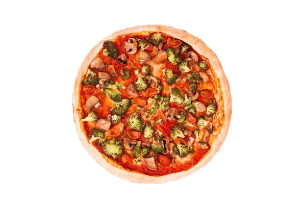 Пицца Овощами Вид Сверху Изолировать — стоковое фото