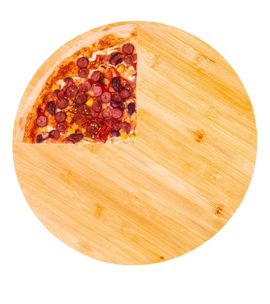 Uma Fatia Pizza México Fundo Bambu Isolar Vista Superior — Fotografia de Stock