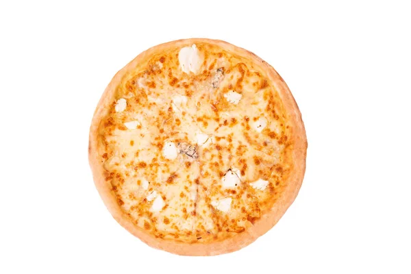 比萨五块芝士 独立在白色的顶部视图 — 图库照片