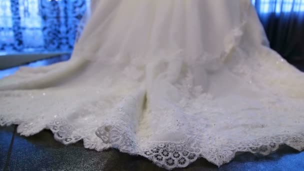 Mariées belle robe de mariée blanche à la réception de mariage — Video