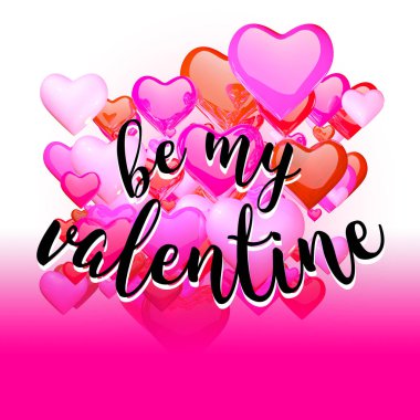Benim Valantine alıntı kırmızı kalpler üzerinde yükselen olmak