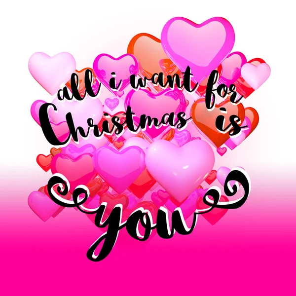 All I Want for karácsony, idézet, a vörös nő szívét főleg CIG — Stock Fotó