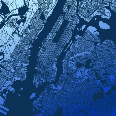 New York'un Manhattan iki ton harita