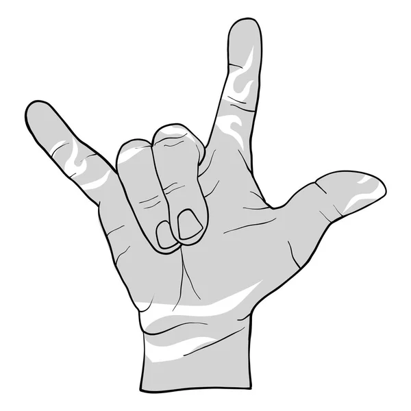 Rock Hand Metal signe dessin — Image vectorielle