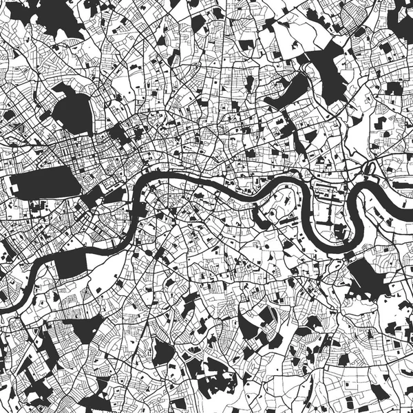 Монохромная карта Лондона — стоковый вектор