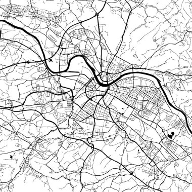 Dresden, Almanya, tek renkli harita satın