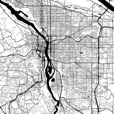 Vancouver Kanada, tek renkli harita satın