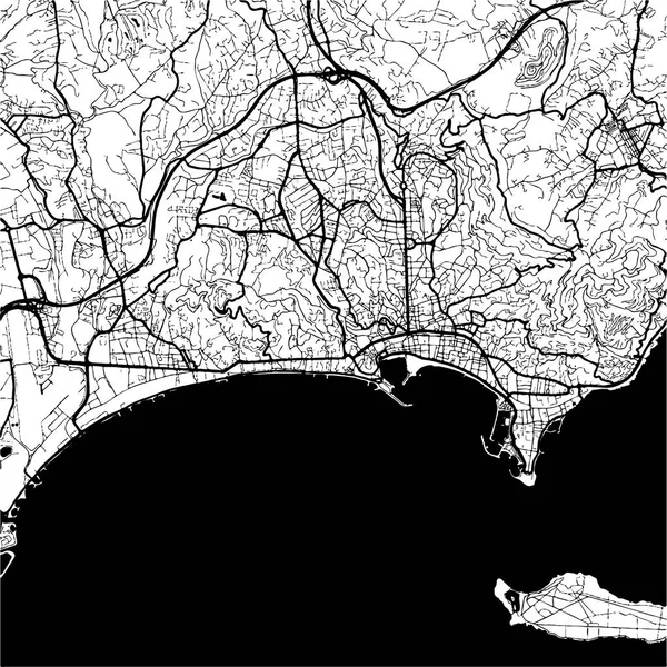 Cannes, Francia, Mappa Monocromatica Stampa d'Arte — Vettoriale Stock