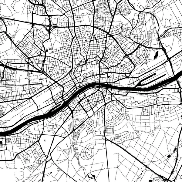 Frankfurt, Alemania, Monochrome Mapa Artprint — Vector de stock