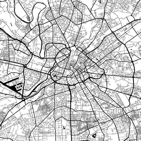 Manchester, Engeland, Monochrome kaart Artprint — Stockvector