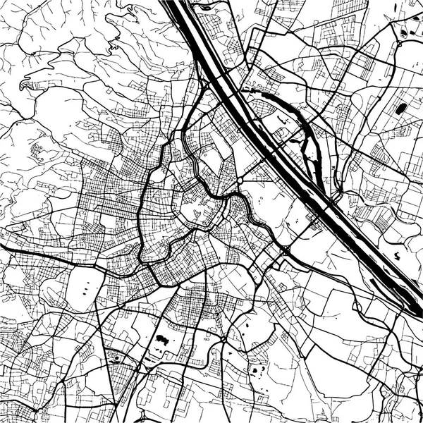 Vienna, Austria, Mappa Monocromatica Stampa artistica — Vettoriale Stock