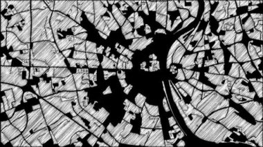 Köln, Almanya, şehir harita animasyon film 4k döngü