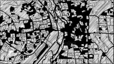 Halle Saale şehir harita animasyon film 4k döngü