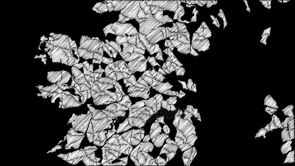 Irlanda, Isla, Mapa Animación Filmación 4K Loop — Vídeos de Stock