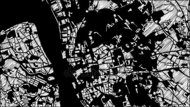 リバプール市マップ アニメーション映像 4 k ループ — ストック動画