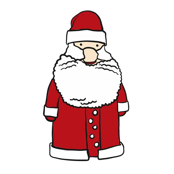 Boceto barbudo Santa Claus elemento de dibujos animados — Archivo Imágenes Vectoriales