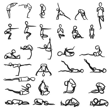 Stickmen el çekilmiş Yoga teşkil etmektedir