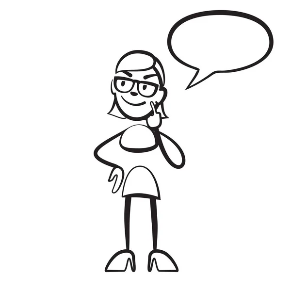 Stick figure woman considering persona — Stock Illustration Stick figure woman considering persona Royalty Free Stock Vectors