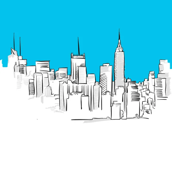 Croquis Metropolis Skyline, série bleue — Image vectorielle