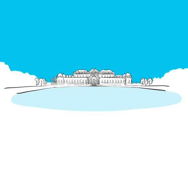 Schloss Bevedere, Vienne, Série bleue — Image vectorielle