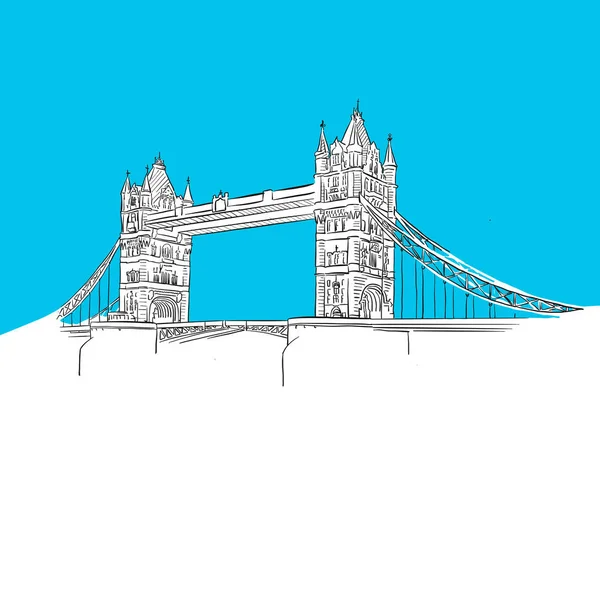 Тауерський міст, Англія, синя серія — стоковий вектор
