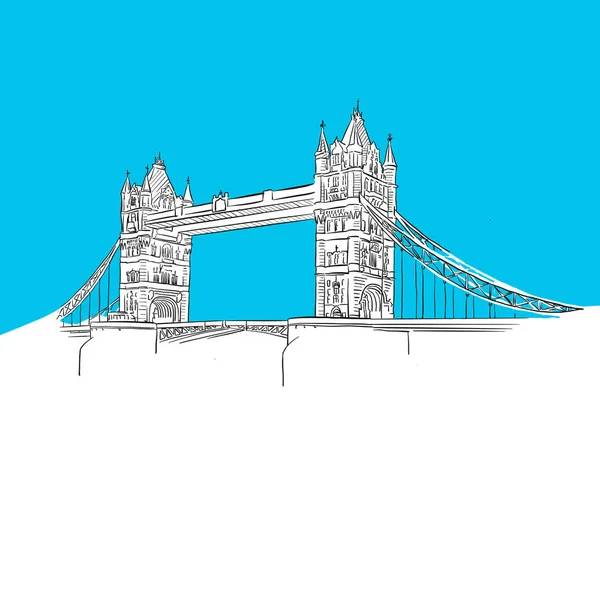 Tower Bridge, Inglaterra, Série Azul —  Vetores de Stock