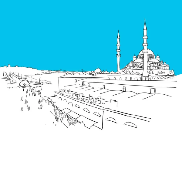 Istanbul Panorama çizim, Blue Serisi