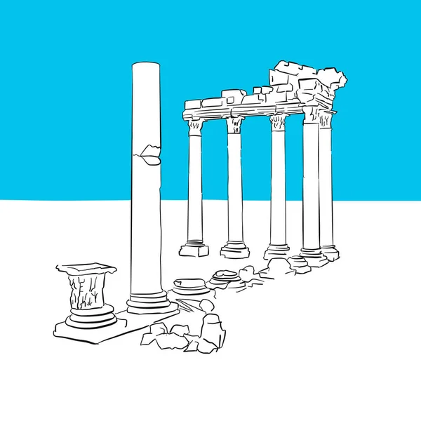 Apollons tempel, Antalya, Turkiet — Stock vektor