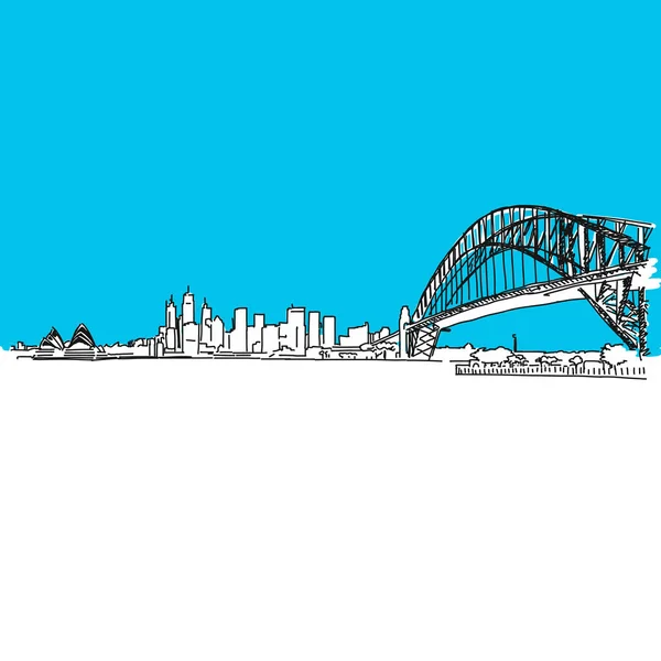Ponte sul porto di Sydney Skyline — Vettoriale Stock