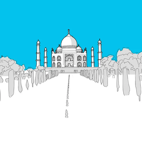 Taj Mahal Sketch — Stock Vector